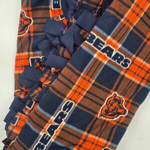 Chicago Bears Extra Large No-Sew Reversible Tie Fleece Blanket – Plaid Anti-Pill